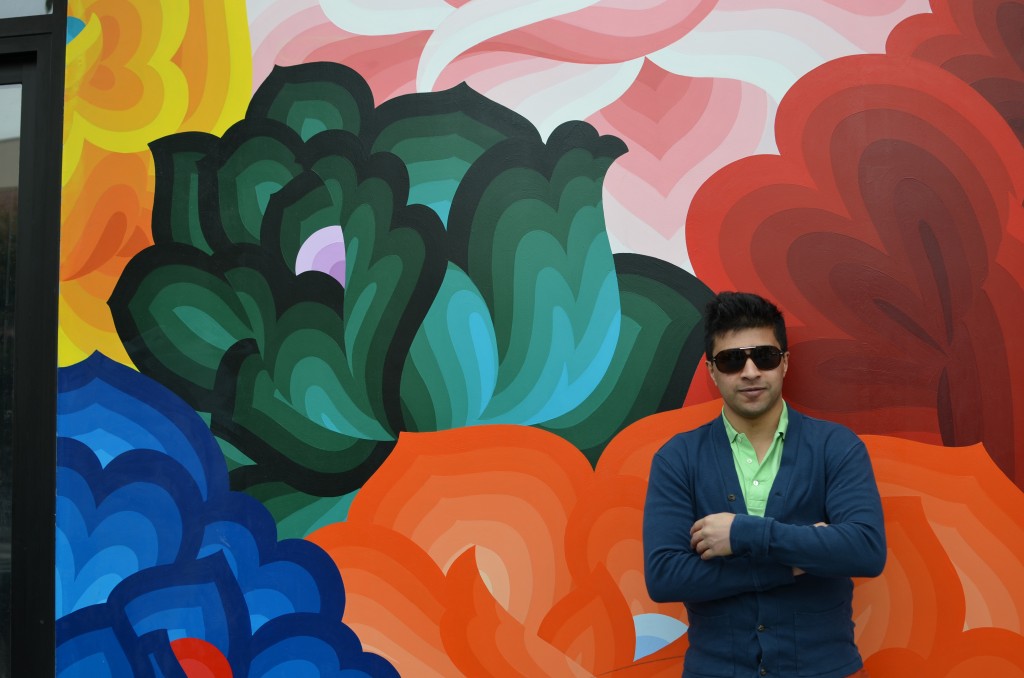 Siddharth in front of Mission mural